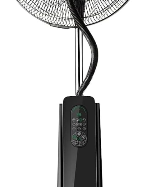 BLACK+DECKER - Ventilateur sur pied BXMF75E + 75W | 3 vitesses | Écran digital | Oscillant | Télécommande | Brumisateur